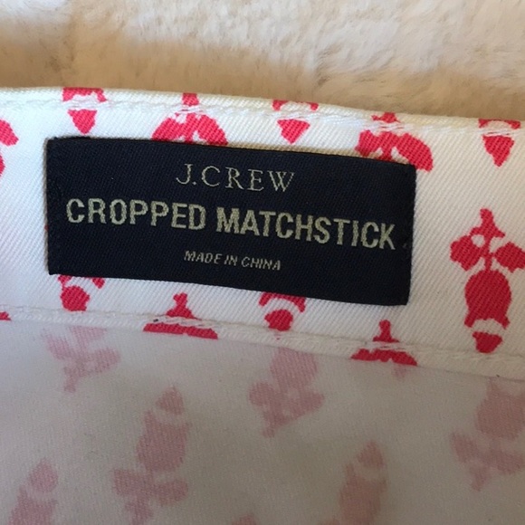 JCREW Matchstick Cropped Pants, tulip print, EUC. - Picture 3 of 7